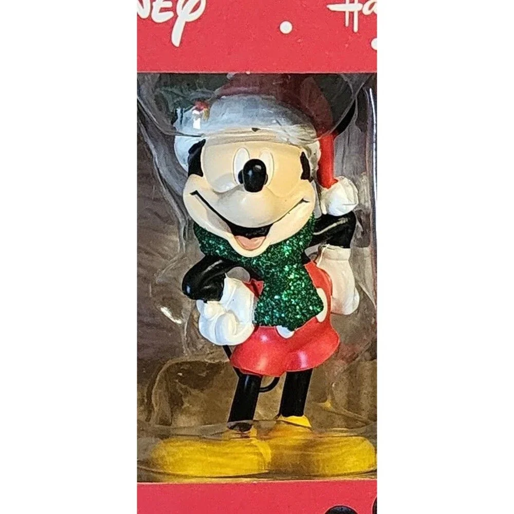 Hallmark Disney Mickey Mouse Green Scarf Santa Hat Christmas Tree Ornament 2020